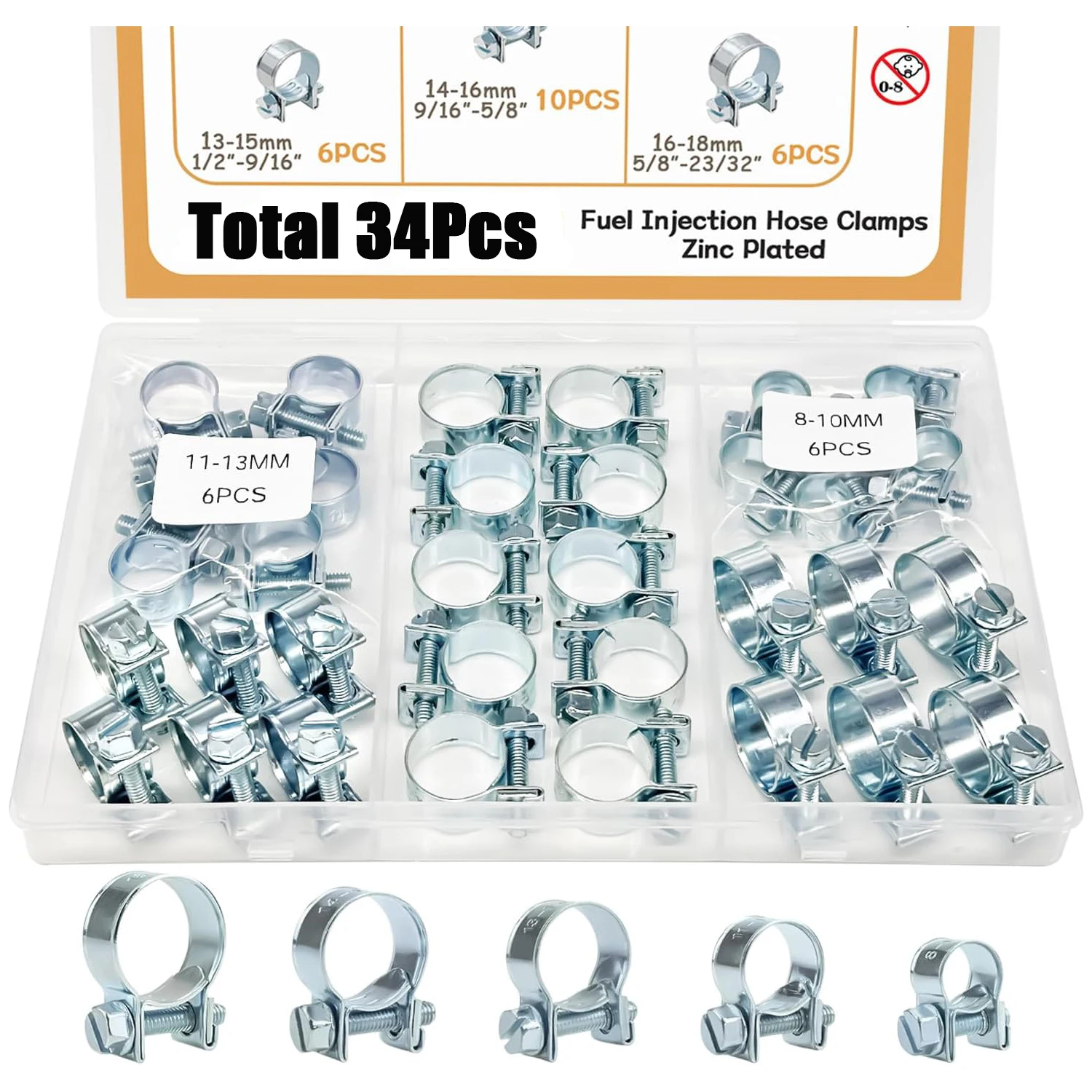 34 stücke 8-18mm Mini Schlauch Klemme Kraftstoff Linie Klemme Wasser Rohr Clip Abdichtung Schweißen Clip Kraftstoff Rohr diesel Benzin Rohr Anti Korrosive