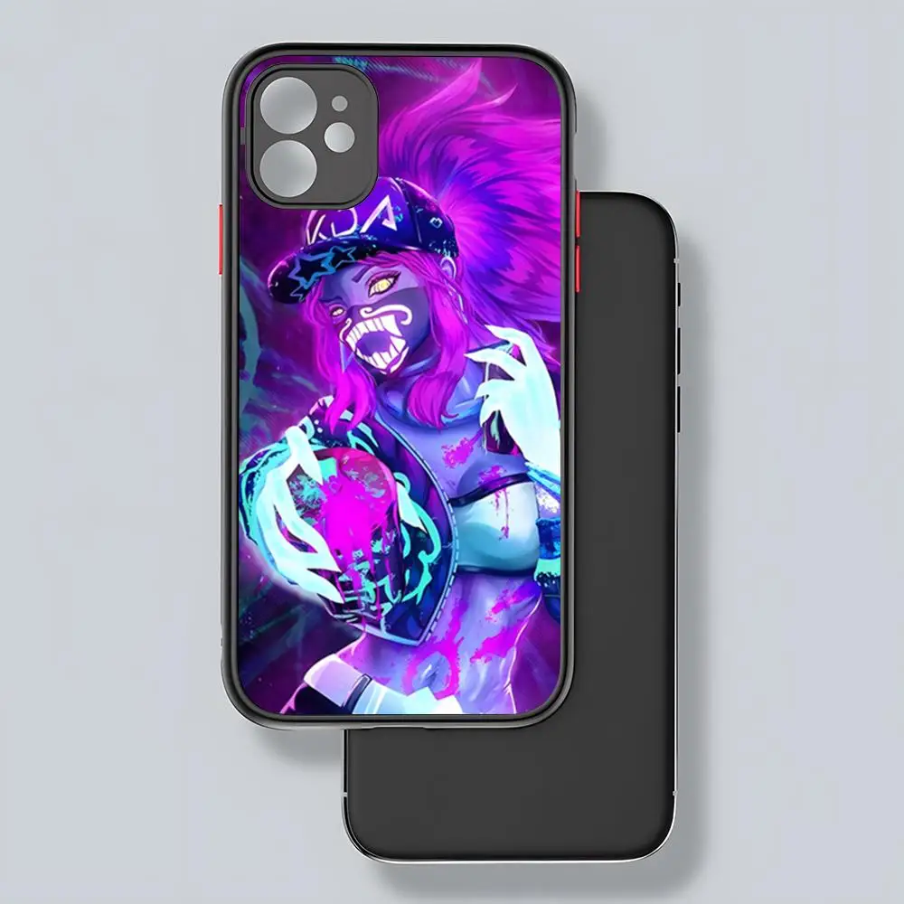 Game Lol Akali Phone Case Matte Transparent For 16 15 IPhone 12 11 13 Pro Max X XR 8 Plus Back Cover