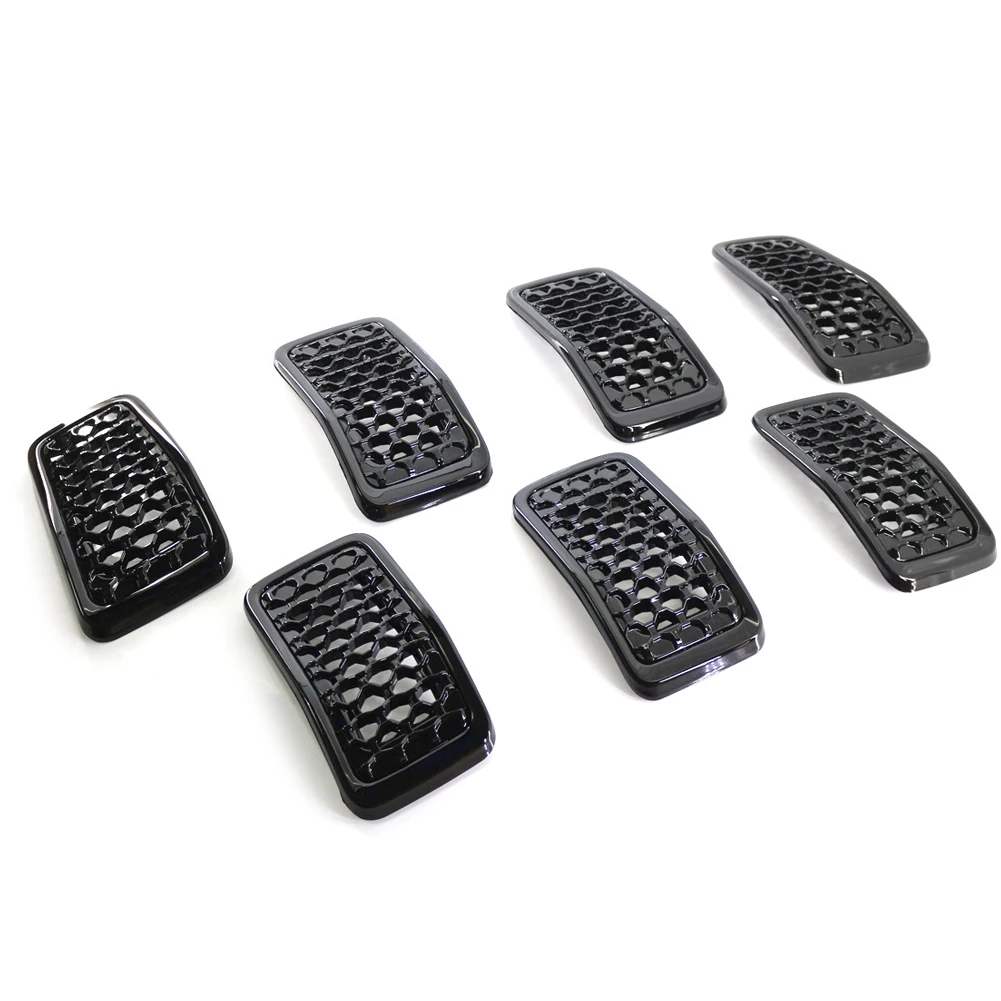 

7Pcs Gloss Black Front Mesh Grille Insert Cover Trim 68323773AB Fit for Jeep Cherokee 2019 2020 2021 2022 6AZ88DX8AB 6FM74SZ0AB