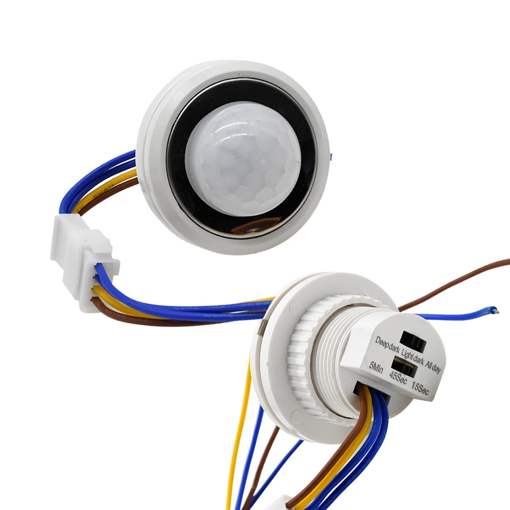 AC85-265V PPIR 모션 센서 라이트 스위치 110V 220V 시간 지연 조정 적외선 인체 모션 감지기 자동 제어