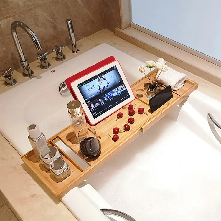 

Bathtub Shelf Telescopic Non-slip Bath Rack Bathtub Bath Bucket Holder Multifunctional Phablet Holder