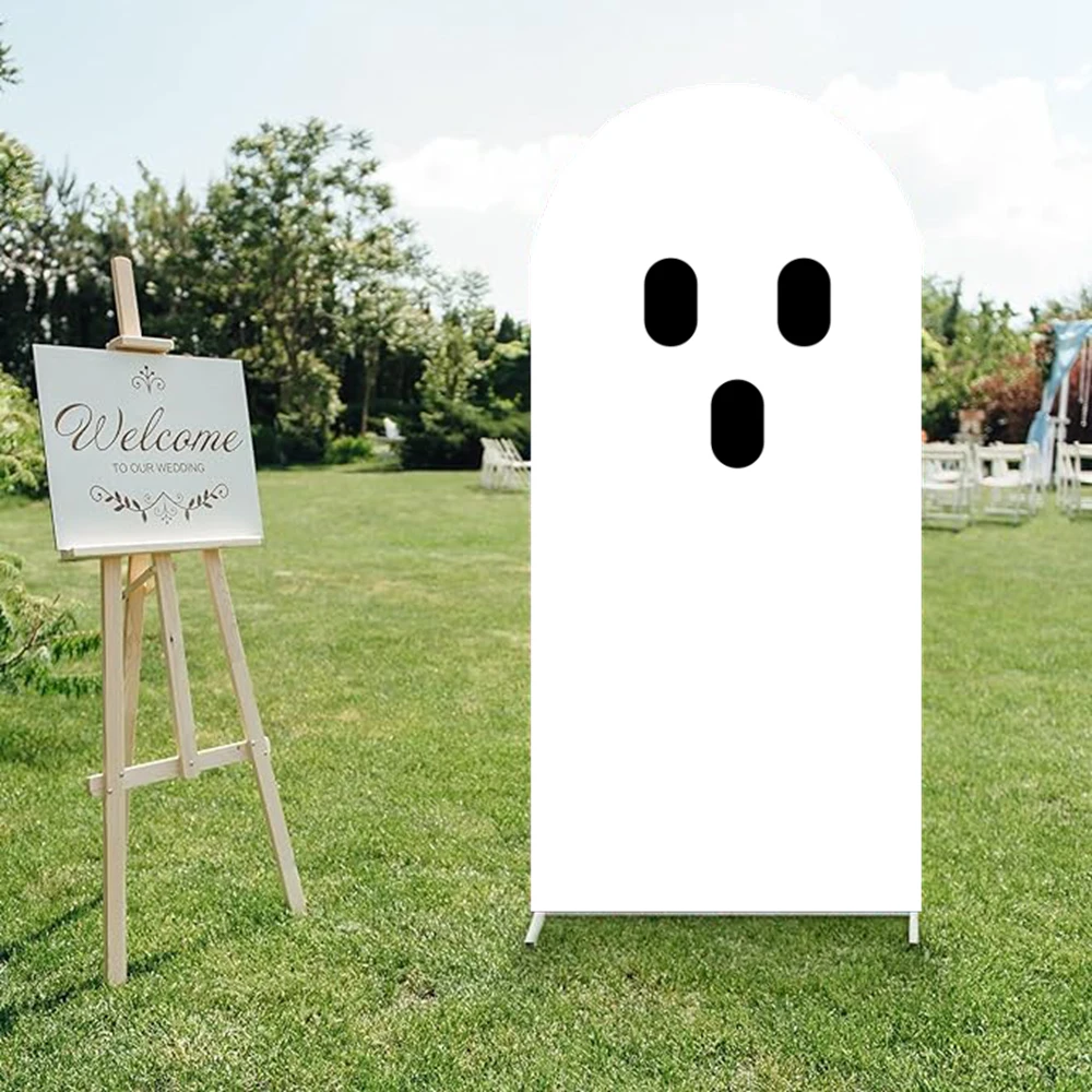 MOCSICKA 줄무늬 아치 배경 스탠드 커버, 유령 할로윈 파티 장식, 어린이 베이비 샤워 파티 장식, 아치 커버