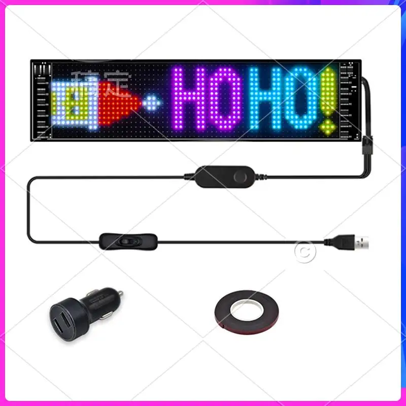 T24C LED-Pixel-Panel, USB 5 V, flexibles LED-Modul, RGB-Scrolltext, Animationsanzeige, Bluetooth-App, 16 x 64 LEDs, 9,2 x 37,2 cm, einfaches T