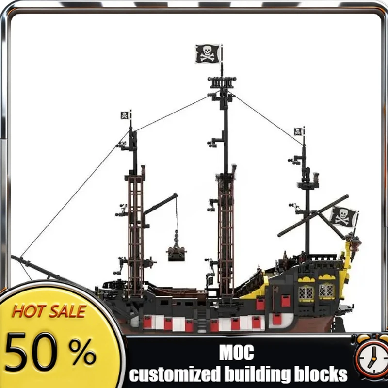 

НОВИНКА: Средневековый пиратский корабль-галеон Барракуда (3391 деталь), модель MOC, конструктор для самостоятельной сборки, развивающая игрушка для детей, подарок на день рождения