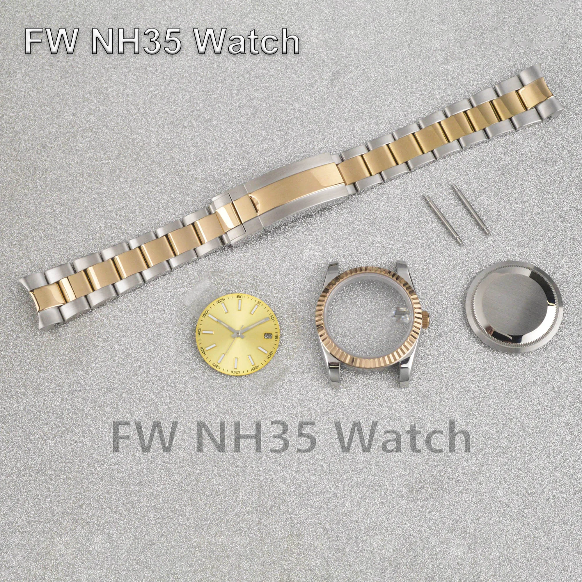 NH35 Case Bracelet Dial Hands DIY Watch Parts Repair Tool 36mm/39mm Case for Datejust fit NH34/NH35/NH36 Automatic Movement