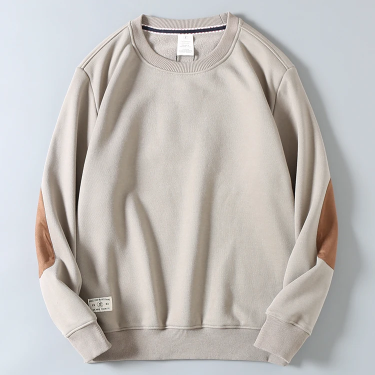 

Мужская утепленная флисовая толстовка свободного кроя с круглым вырезом, теплая и удобная, для осени и зимы, модная уличная одежда