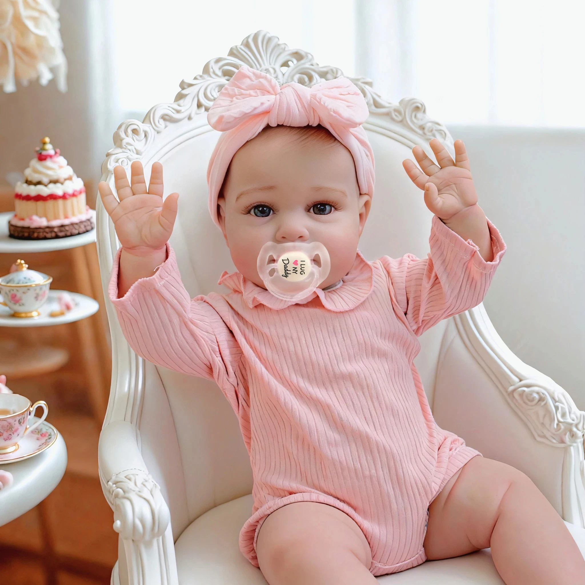 Ellie Soft Cotton Body 24inch Reborn Baby Doll 100% handmade 3D Skin with Visbile Veins Collectible Art Doll Christmas Gift