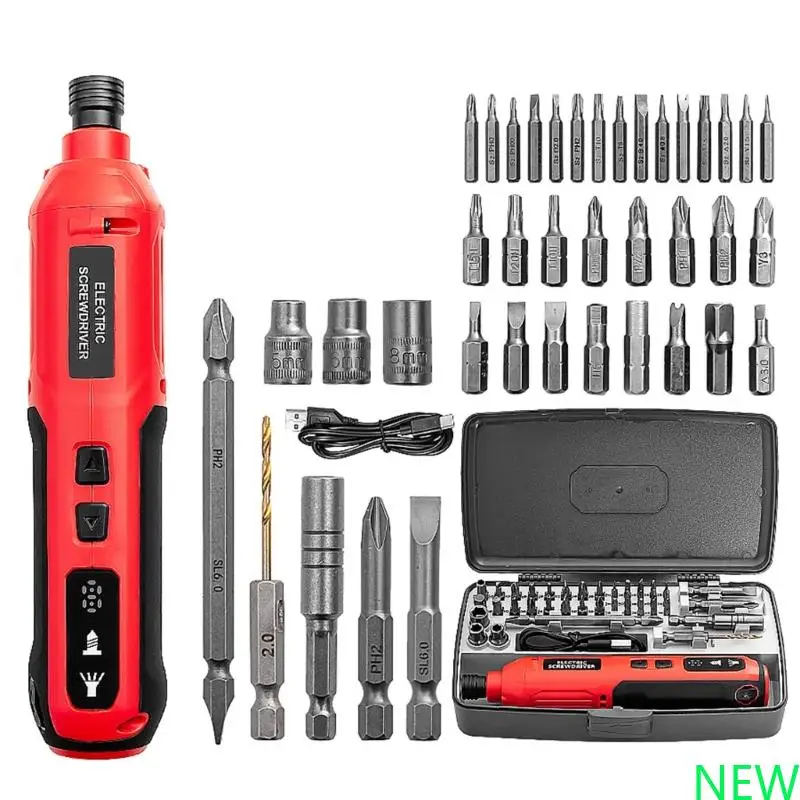 

Adjustable Torque Cordless Electric Screwdriver with Interchangeable Bits USB Rechargeable for Home DIY Repair Projects