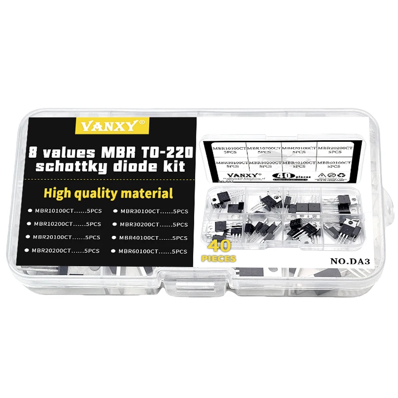 8 values schottky diode kit MBR10100CT MBR10200CT MBR20100CT MBR20200CT MBR30100CT MBR30200CT MBR40100CT MBR60100CT MBR20100