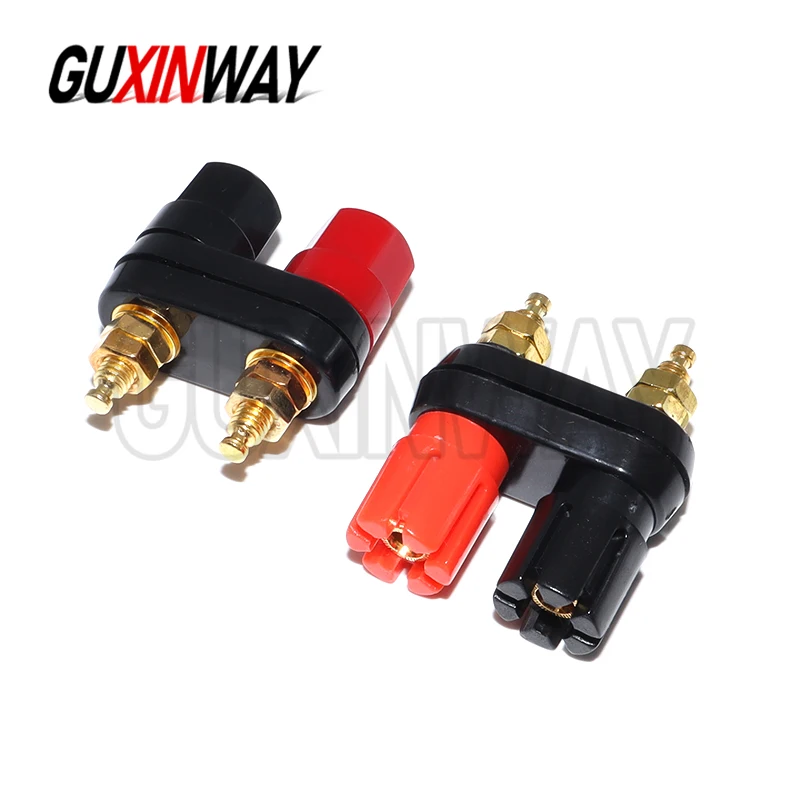 1PCS Banana plugs Couple Terminals Red Black Connector Amplifier Terminal Binding Post Banana Speaker Plug Jack