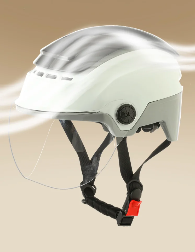 BLD Half Helmet System Adjustable Fit Helmet UV Resistant Visor Adult Helmet for Motorcycle Scooter Moped Racing Street Bike DOT