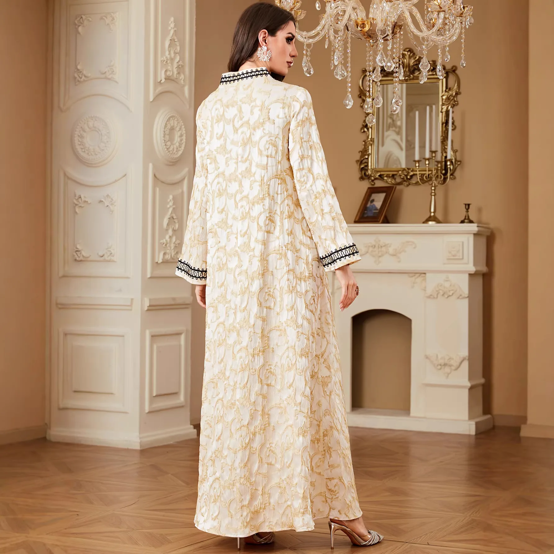 

Модные мусульманские женские платья-абайи с вышивкой в марокканском стиле, макси-платья для Дубая, свободные арабские джалабии, повседневные кафтаны, турецкие платья-вестидос