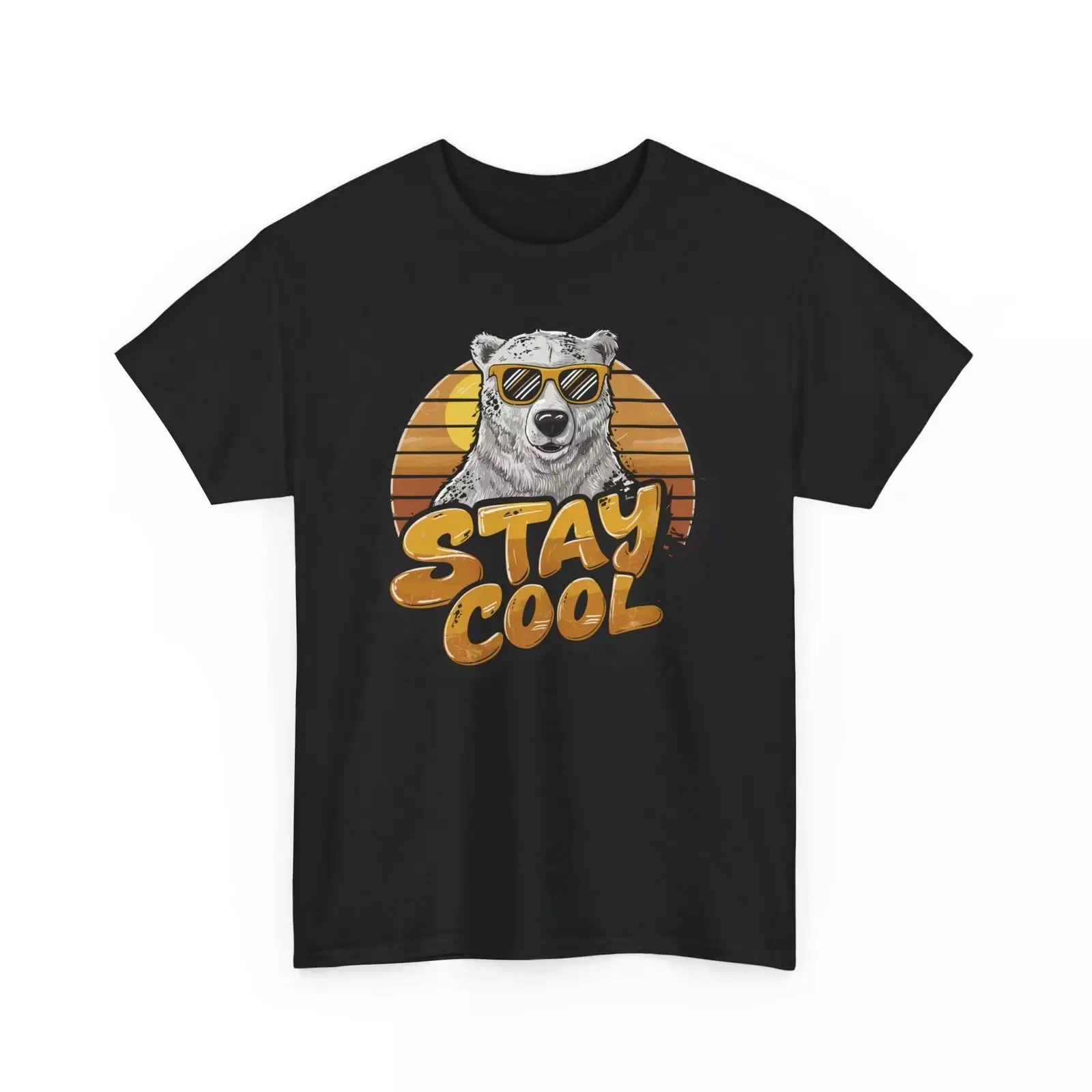 Bear Graphic Tee Vintage Stay Cool Polar Bear Funny T-shirt