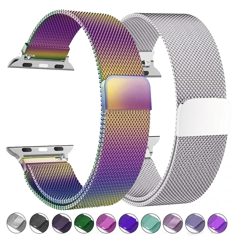 Milanese Loop Strap for apple watch Ultra 3 Band 49mm 45mm 44mm 41mm 40mm 46 Metal Wristband bracelet iwatch series 9 10 11 SE3
