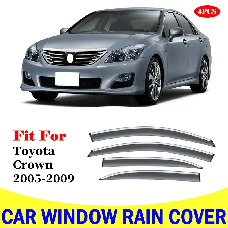 For Toyota Crown Car Accessories Window Visor Sun Rain Wind Deflector Awning Shield Vent Guard Shade Cover 4Pcs 2005-2009