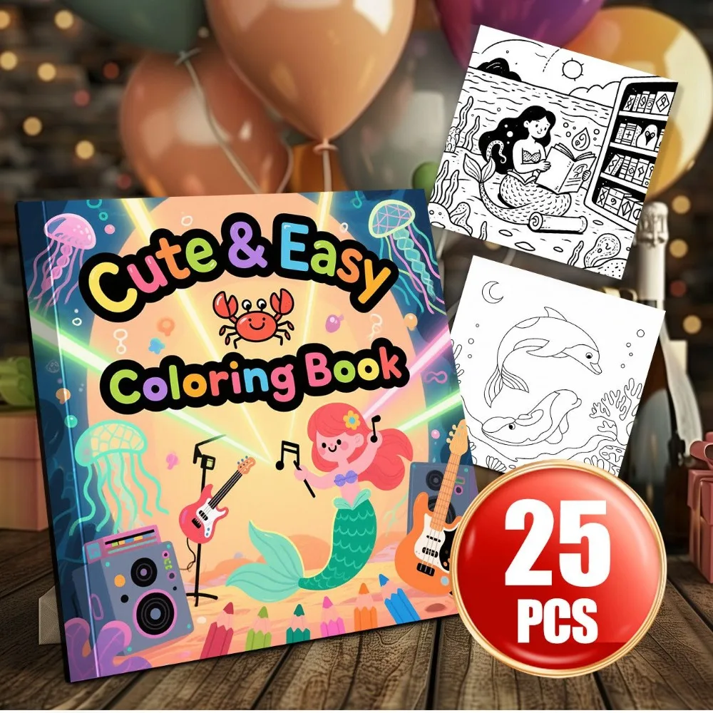 High Quality Ocean Mermaid and Dolphin Coloring Book Hand Account Material Heal the Heart Cute Patterns Smooth Paper