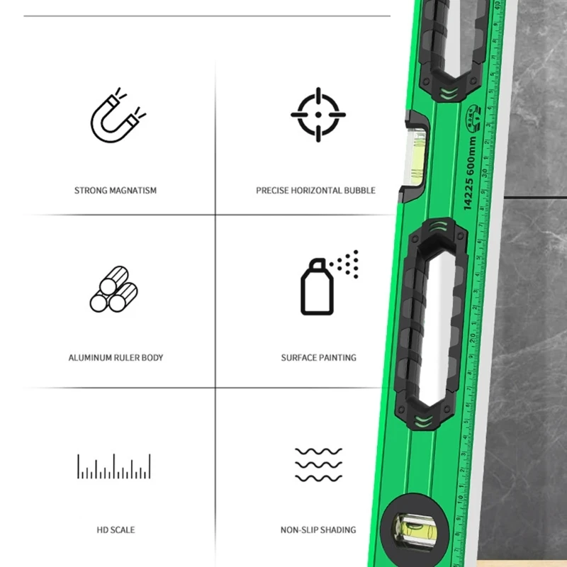Strumento livella a bolla portatile per misurare livella magnetica orizzontale ad precisione. Righello resistente