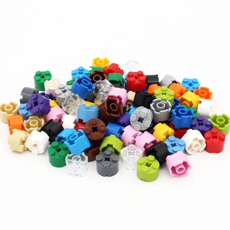 

100pcs Moc Compatible 3941 Brick Round 2x2 with Axle Hole Creation Building Block Educational Assembles Particles