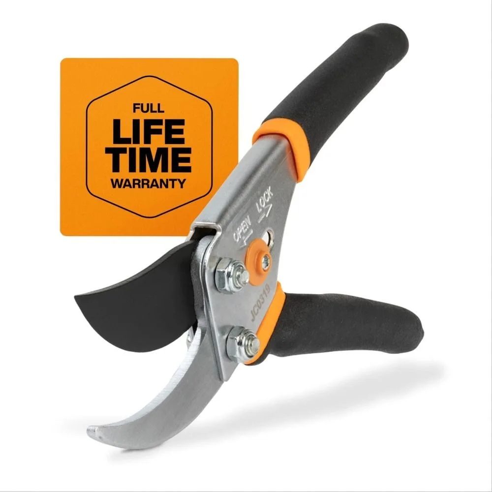 

5/8-Inch Cut Capacity Bypass Pruning Shears Rust Resistant Stainless Steel Gardening Scissors Sharp Steel Blade