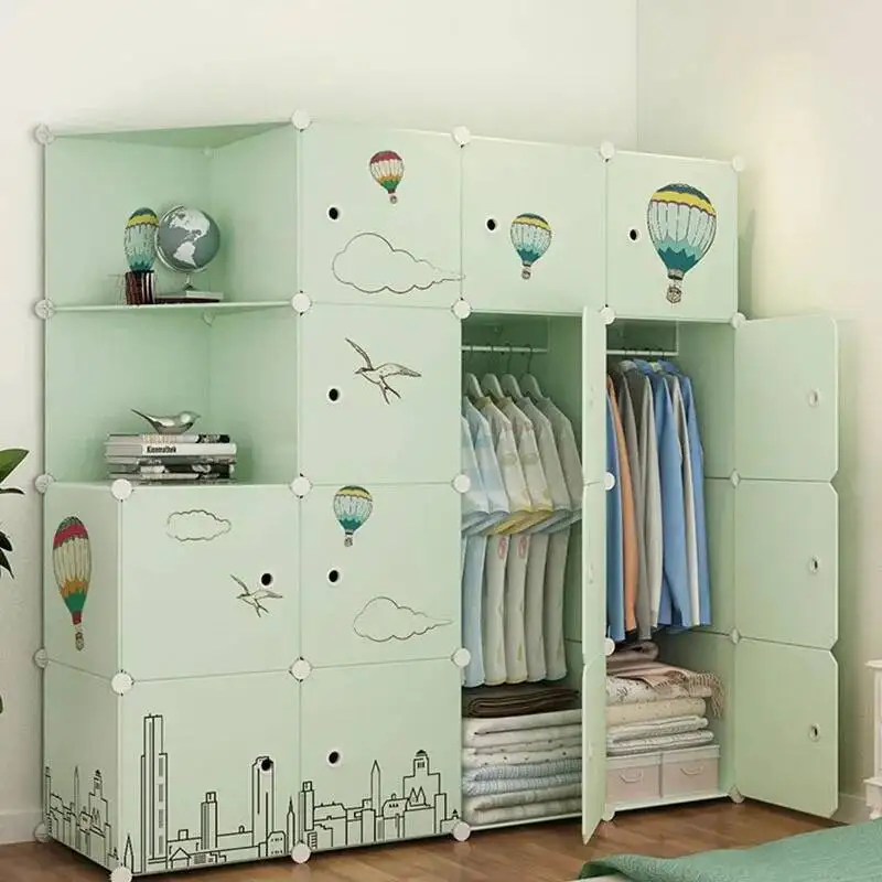 Armario de plástico con letrero, armario portátil para dormitorio, estante para bebé, cajones, armario Modular abierto moderno, muebles de salón pequeños Ropero