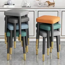 Stackable Dining Stool Light Luxury Dining Table Stool Dining Chairs for Kitchen Home Nordic Modern Restaurant High Square Stool