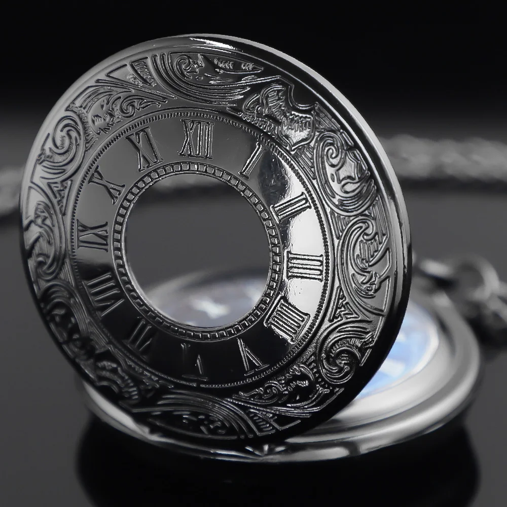 Reloj de bolsillo Steampunk Vintage con esfera de cielo estrellado hueco para mujeres y hombres, relojes de bolsillo con colgante, collar de regalo