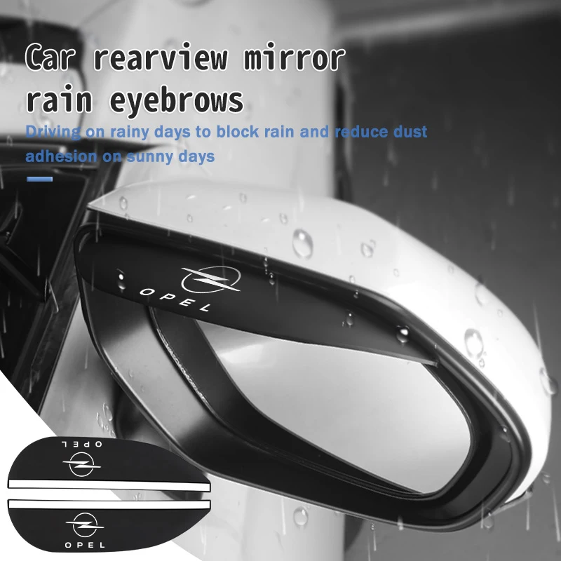2pcs Car Rearview Mirror Rain Eyebrow Sun Visor Shade Cover Rainy Shield Guard For Opel Corsa D Astra G H J K F Mokka C Zafira B