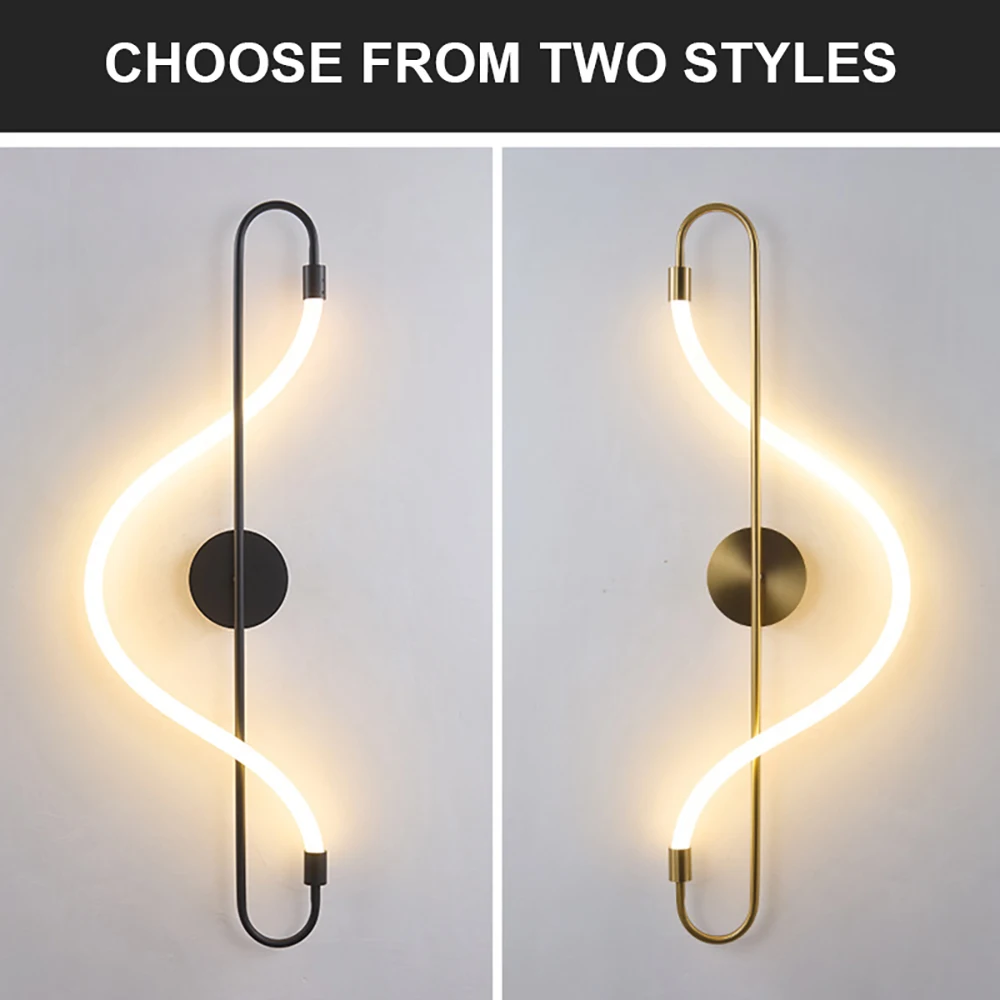 SGROW Modern Long Hose Led wall lamp for living Room Bedroom Bedside Living Room Bar Grille Sofa TV Background Light Decoration