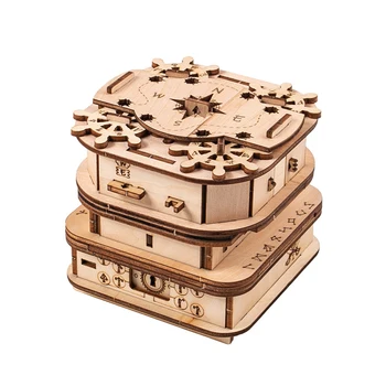 High difficulty IQ brain teasers 3D wooden puzzle box for adults kids birthday gifts Juegos De Ingenio Y Destreza