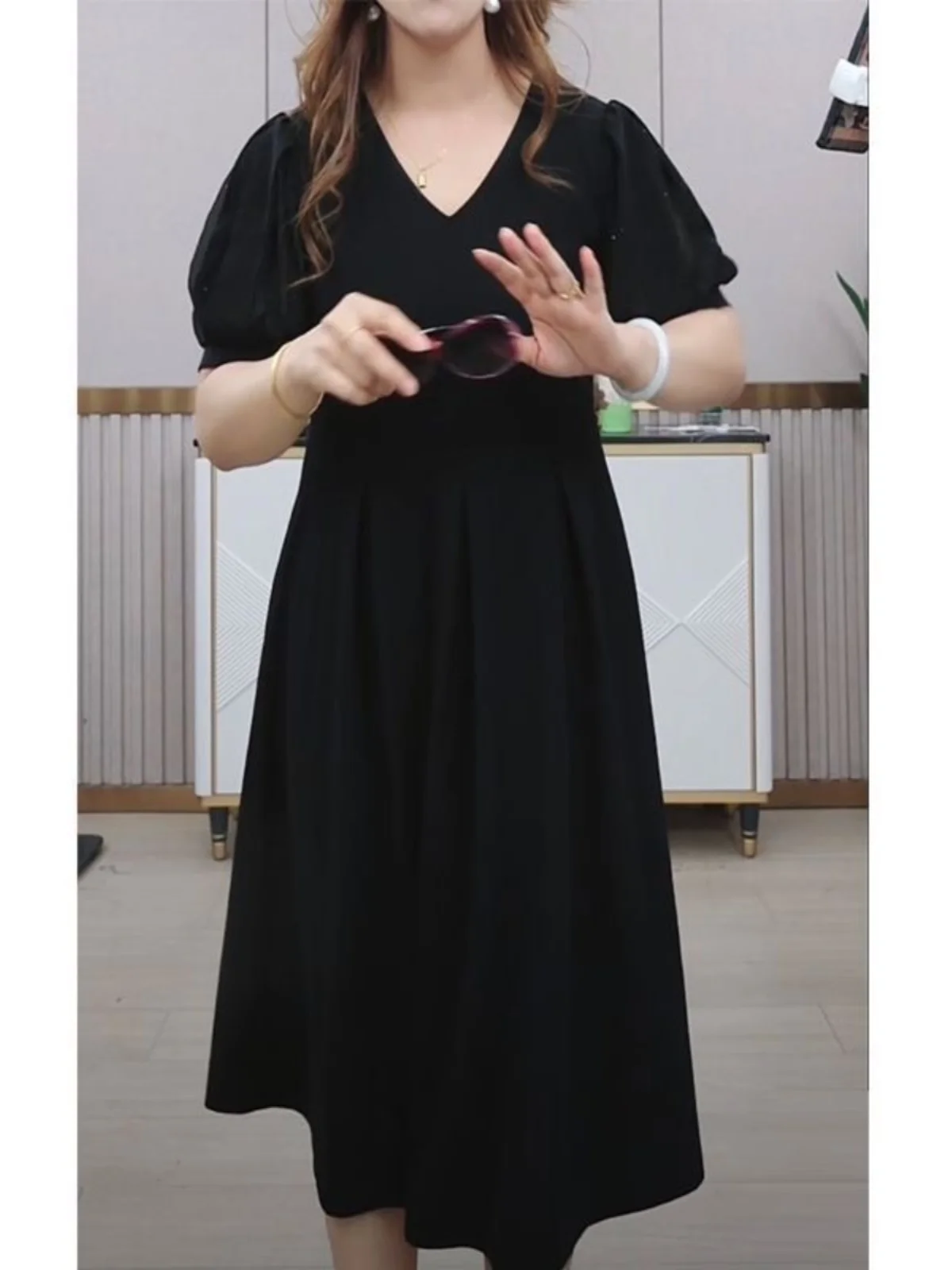 Summer 2026 plus Size Women's Dress Fashionable Checks Print Midi Length Slimming Effect A-line Skirt Korean Style High Waist