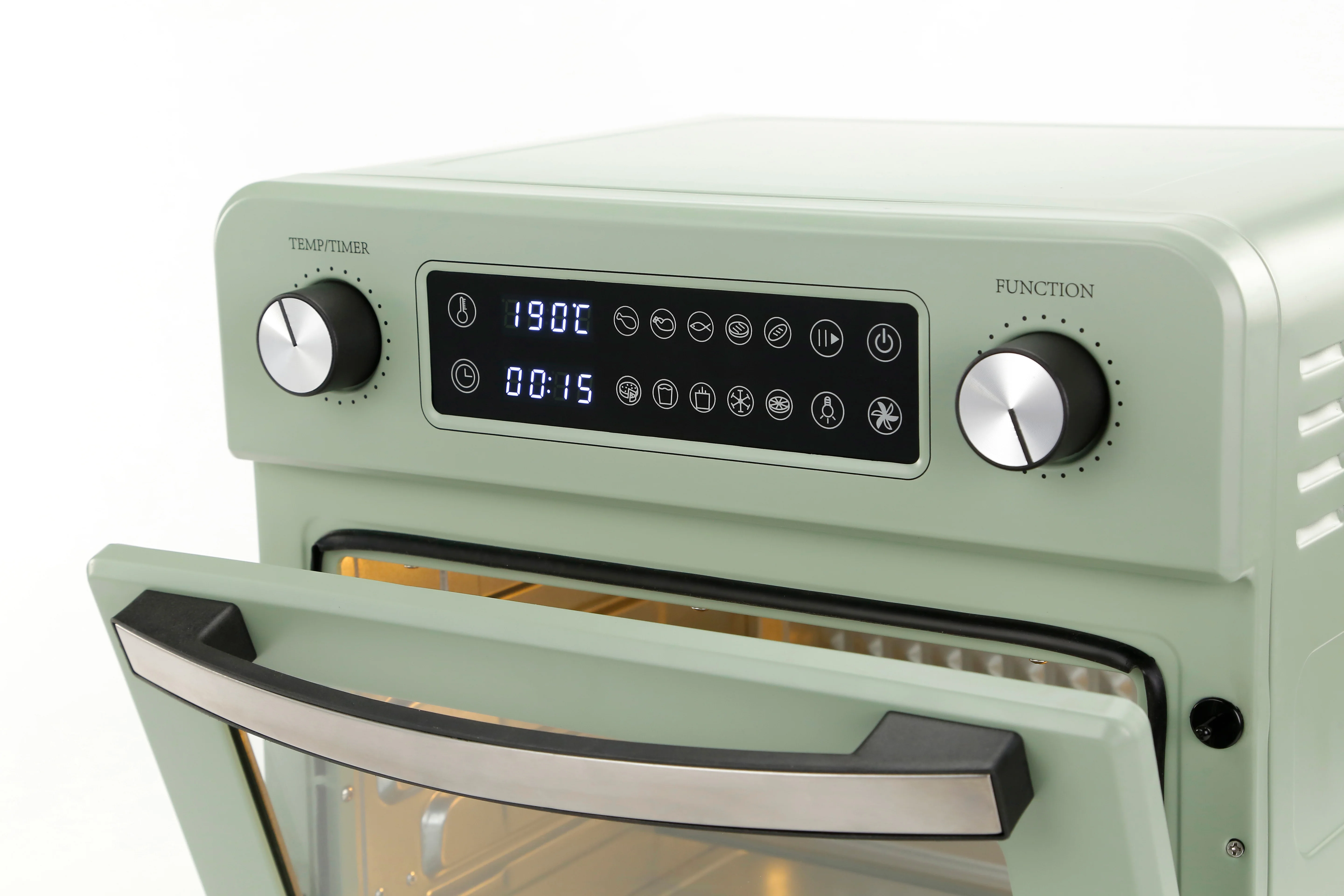 26L الفولاذ المقاوم للصدأ متعدد الألوان الرقمية فرن خبز كهربي مع المشواة الحراري