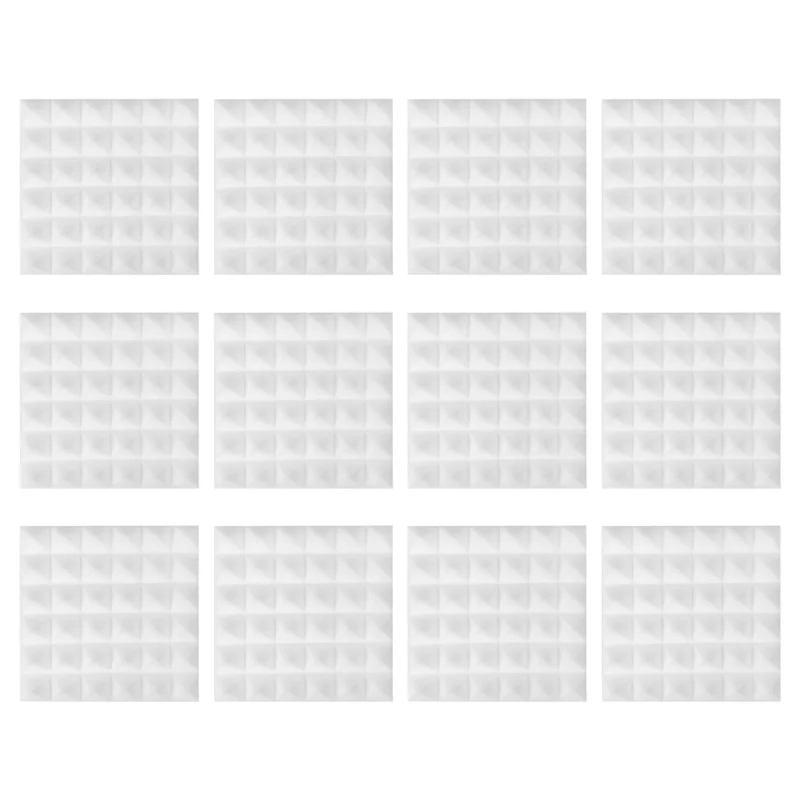 

B93B-12 упаковок акустических панелей, звукоизоляционные пенопластовые панели, студийные звукоизоляционные клинья, пена для снижения шума в стене, для музыкальной студии и т. д.