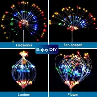 8 Modes Solar Firework Fairy Light Outdoor Garden Decor Pathway Lights Waterproof Yard Lawn Patio Landscape Decor Light