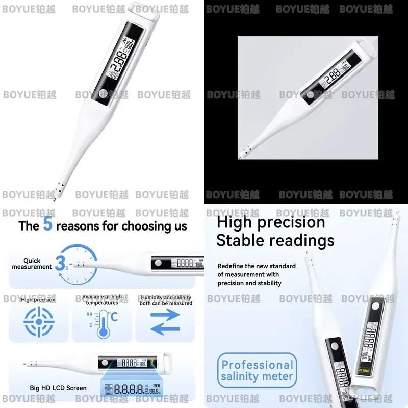 for 2025 Digital Salinity Pen Magnetic Rechargeable Electronic Precision Salinity Meter for Salt Testing