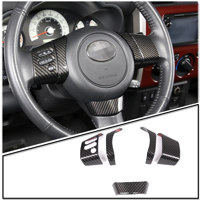 Steering Wheel Button Trim Sticker Steering Wheel Frame Decoration Cover Car Gadgets For Toyota FJ Cruiser GSJ10 GSJ15 2007-2021