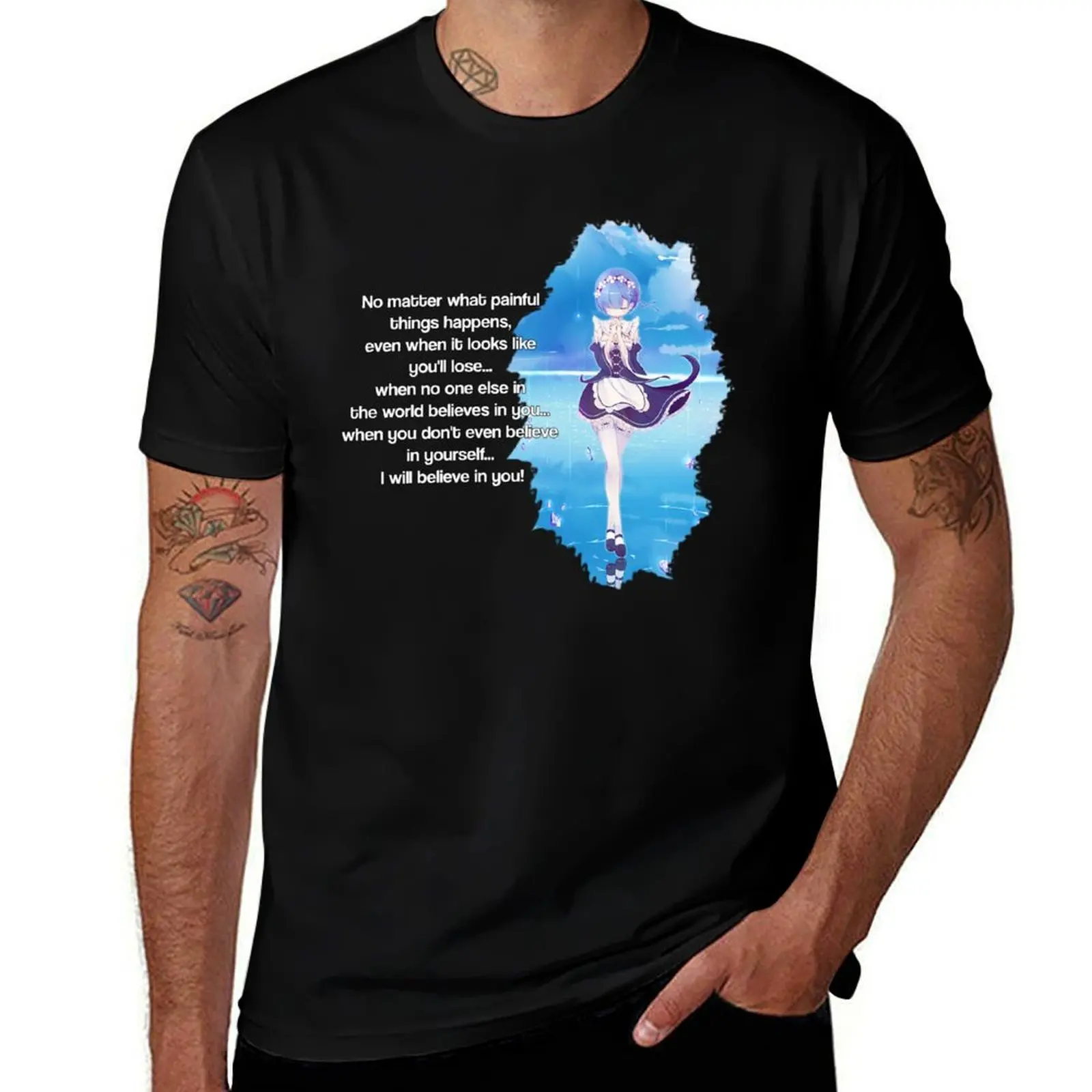 Rem quote - Re:Zero T-Shirt High Elasticity Sports Tee Shirt