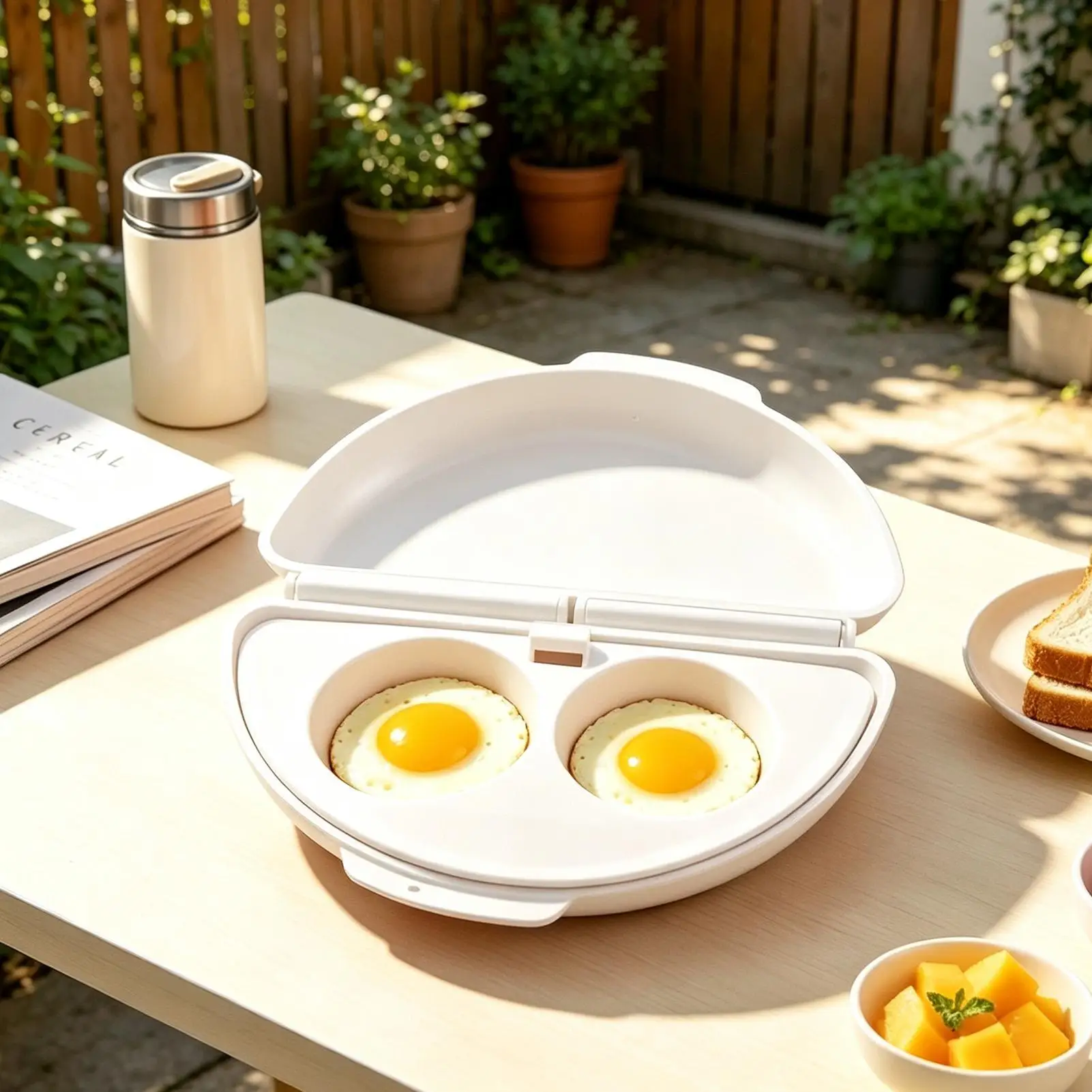 Microwave Omelette Maker Quick-Heat Cooking Gadgets with 2 Cavity Poacher Poached Egg Maker Cooking Tool for Kitchen Home Dorm