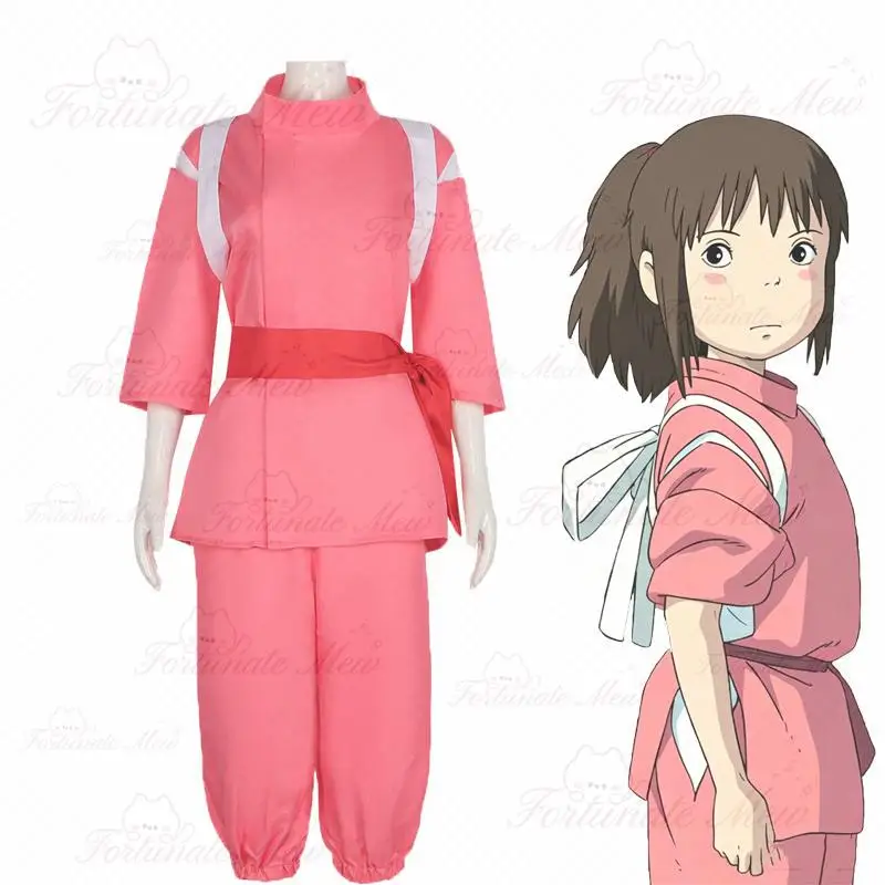 Costume de fête, hauts fantaisie, pantalons, ceinture, uniforme de performance, costume d'Halloween, cosplay Chihiro d'anime