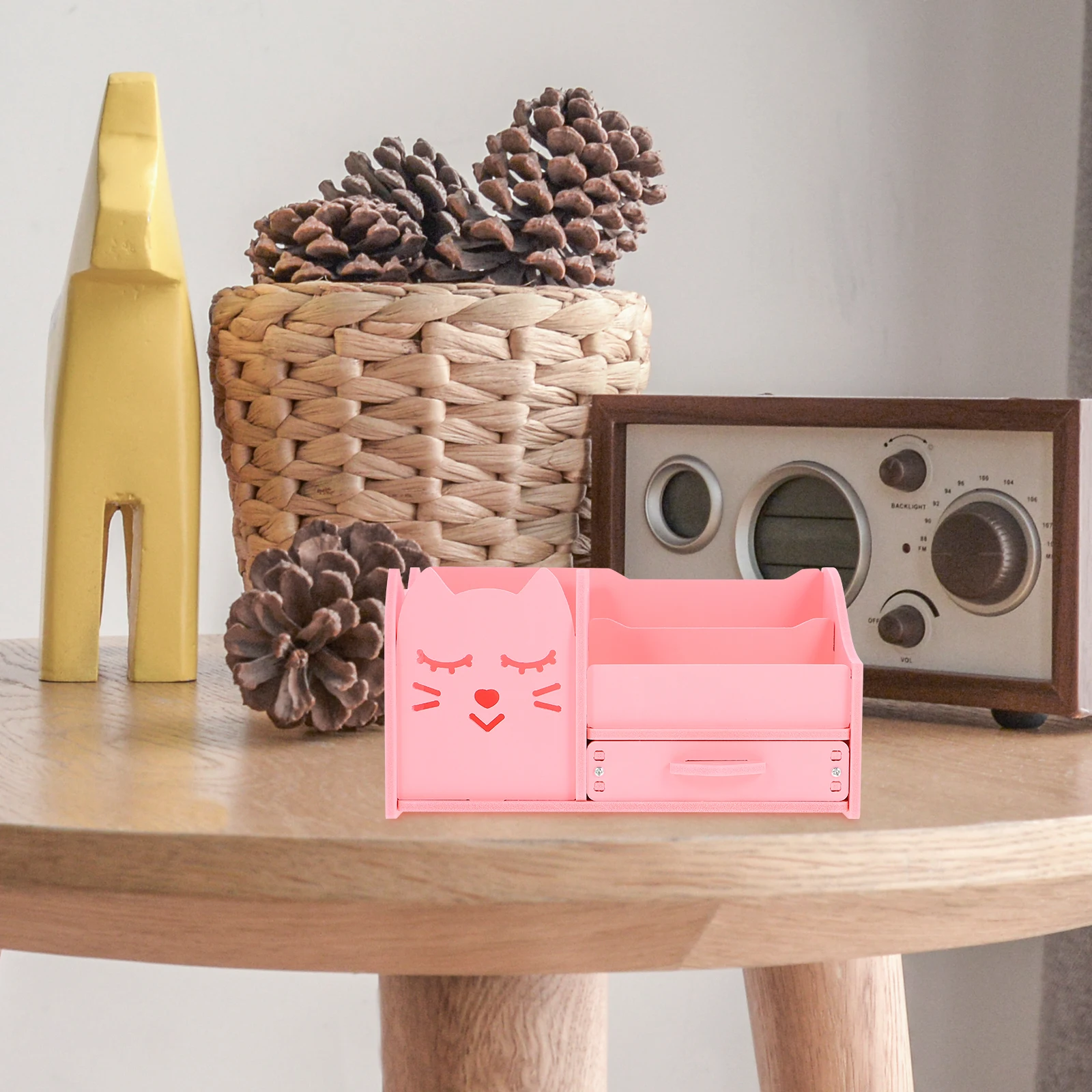 

Desk Pen Holder Storage Box Desktop Supply Organizer Organiser Pencil Multifunctional Tidy Stand for Office