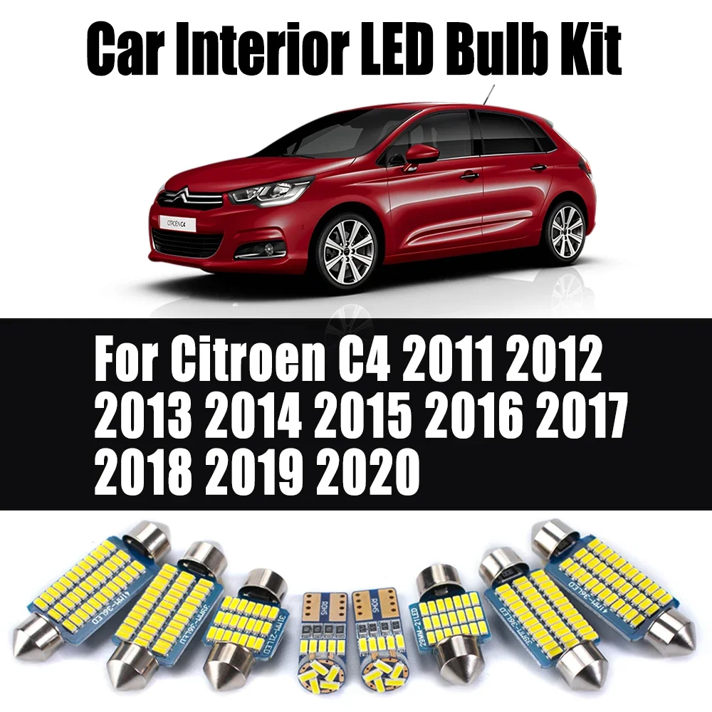 

17Pcs LED Interior Trunk Light Car Accessories For Citroen C4 2011 2012 2013 2014 2015 2016 2017 2018 2019 2020 Reading Bulb Kit