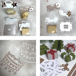 2024 New Christmas Handle Box Star Decoration Metal Cutting Dies for Joy Scrapbook Card Making Knife Mould Blade Punch Stencil