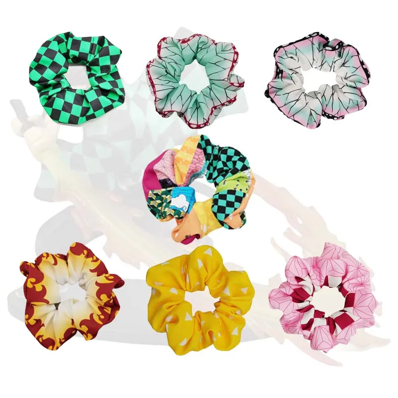 2025Anime  Kochou Shinobu Cosplay Large Intestine Hair Ring New Head Rope French ins Style Girls Accessories Holiday Gifts