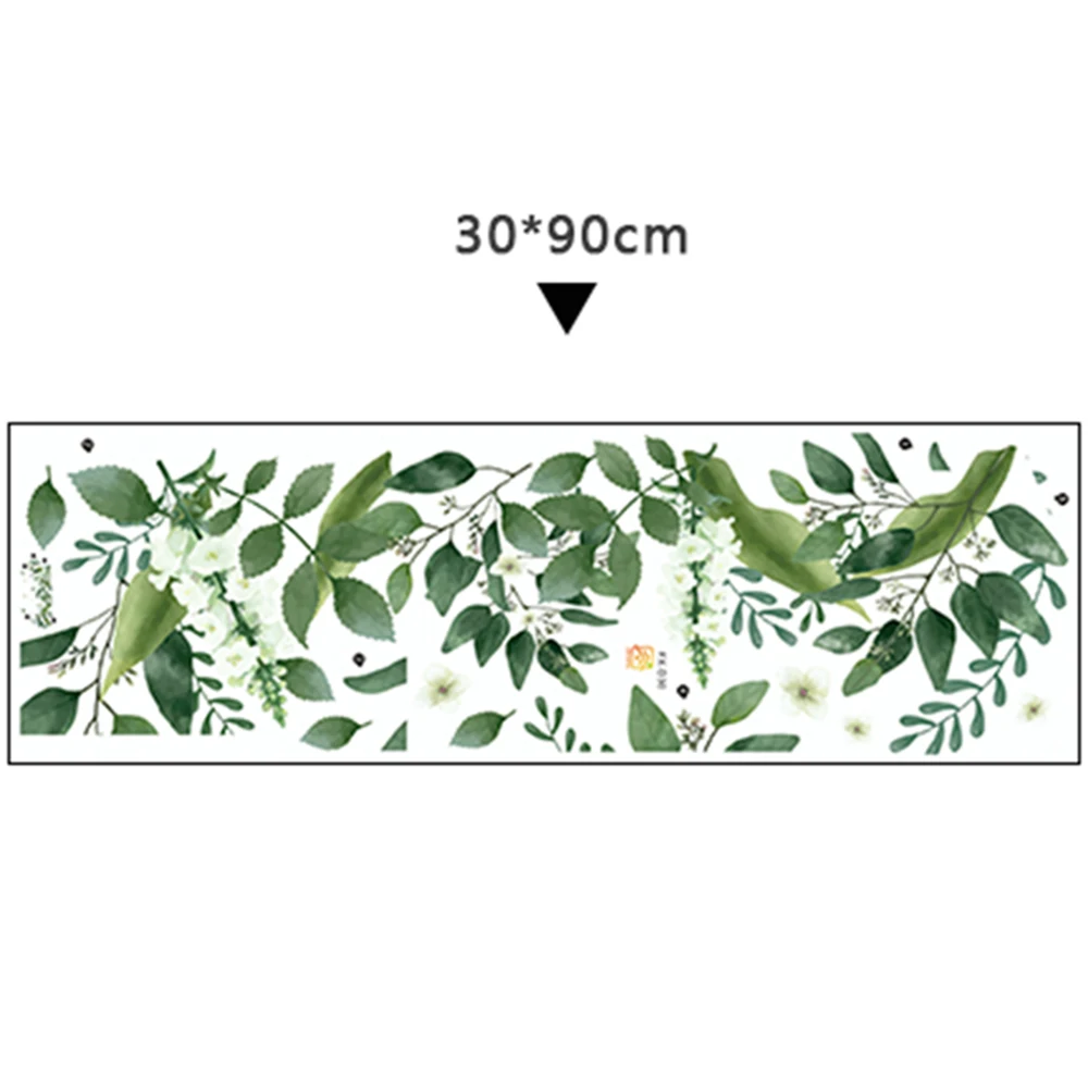 Decal Wall sticker Kitchen Living room Mural Decoration Green Home Leaf Moisture-proof Self Adhesive Vinyl Art