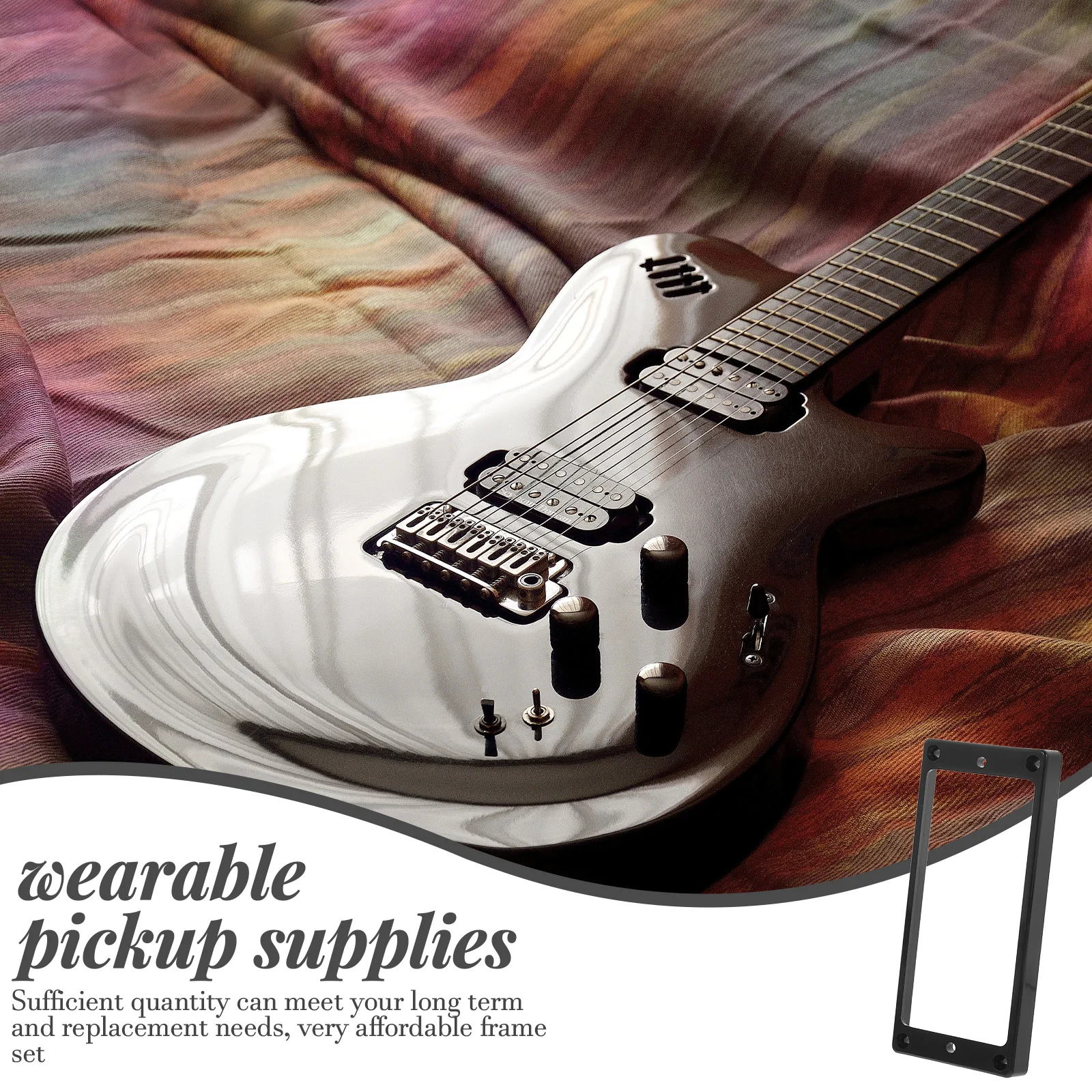 

2pcs Electric Guitar Dual Pickup Accessories Black Plastic Cover Frame Portable Durable Replacement Part LongTerm Use Practical
