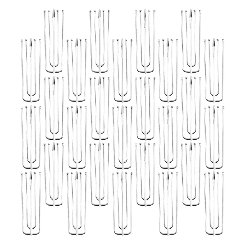 

30 pcs Stainless Four-claw Hooks Curtain Curtain Pleating Hooks Hanging Accessories for Pleated Drapes Home Decor