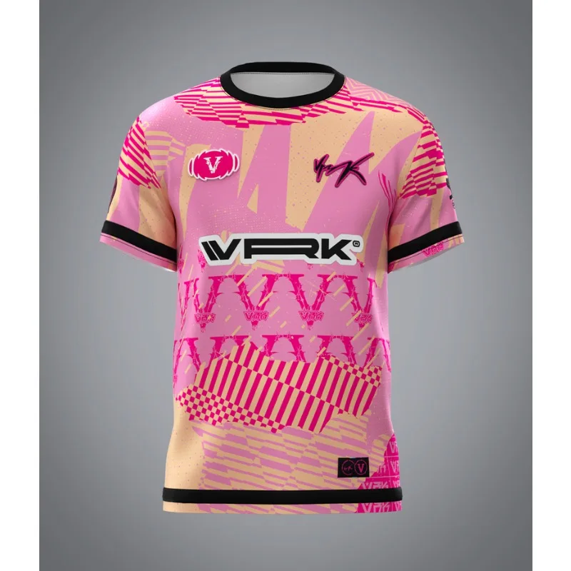 

2026 Unisex Retro VRK All Over Print Jersey T-Shirt Breathable Mesh Short Sleeve Streetwear Casual E-Sports Tee for Fans Gift
