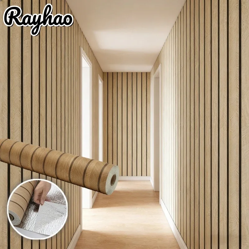 

Винтажные самоклеящиеся обои с текстурой дерева, толстые пенопластовые наклейки на стену для кухни, кабинета, потолка