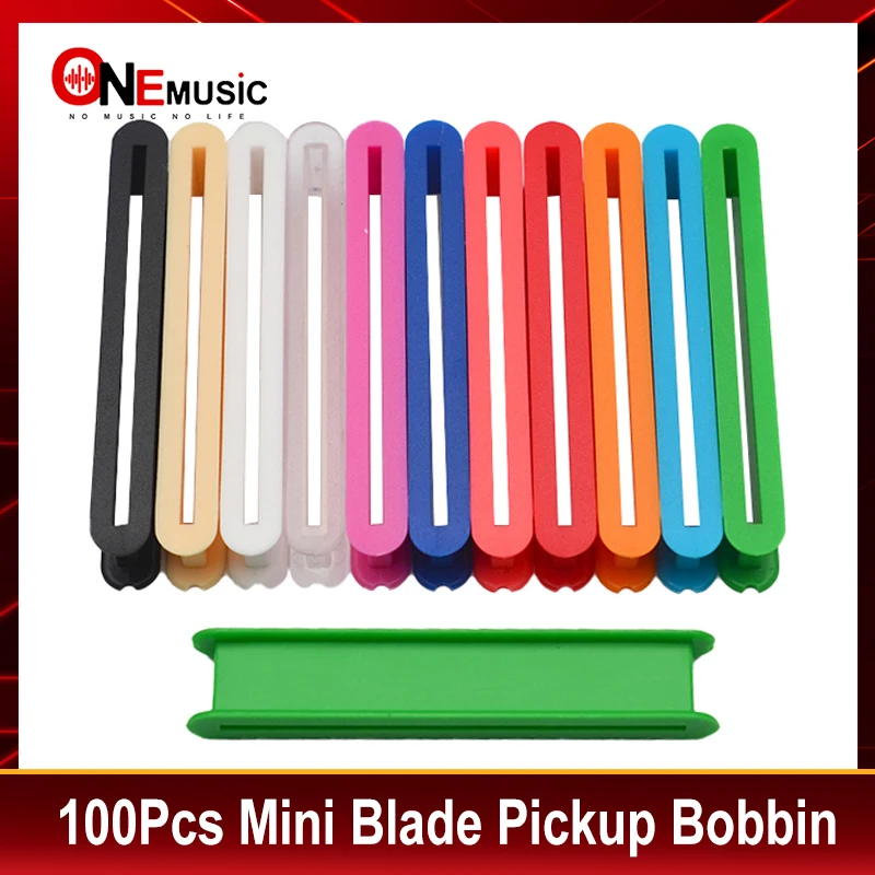 100Pcs Blade Style Pickup Bobbin for Mini Humbucker 67x8MM Slug Bobbin Dual Coil Pickup Bobbin Multi Colour