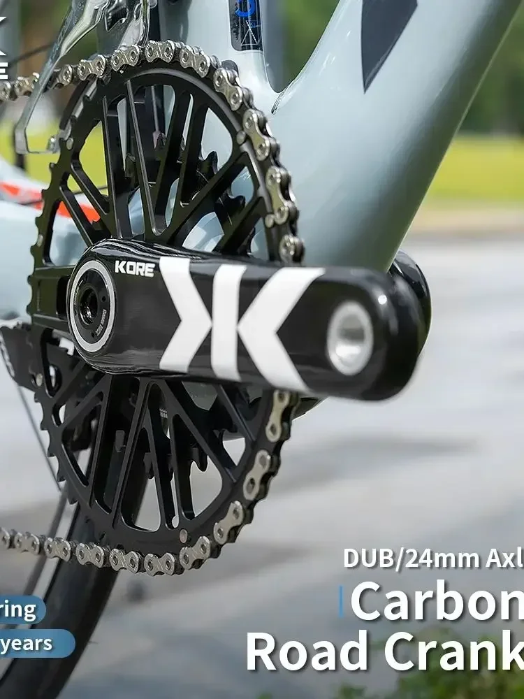 

KORE Bicycle Carbon Crankset,Road Bike Crankset,165/170/172.5mm Length Crank,GXP Chainring,24mm/DUB Axle,Bike Accessories