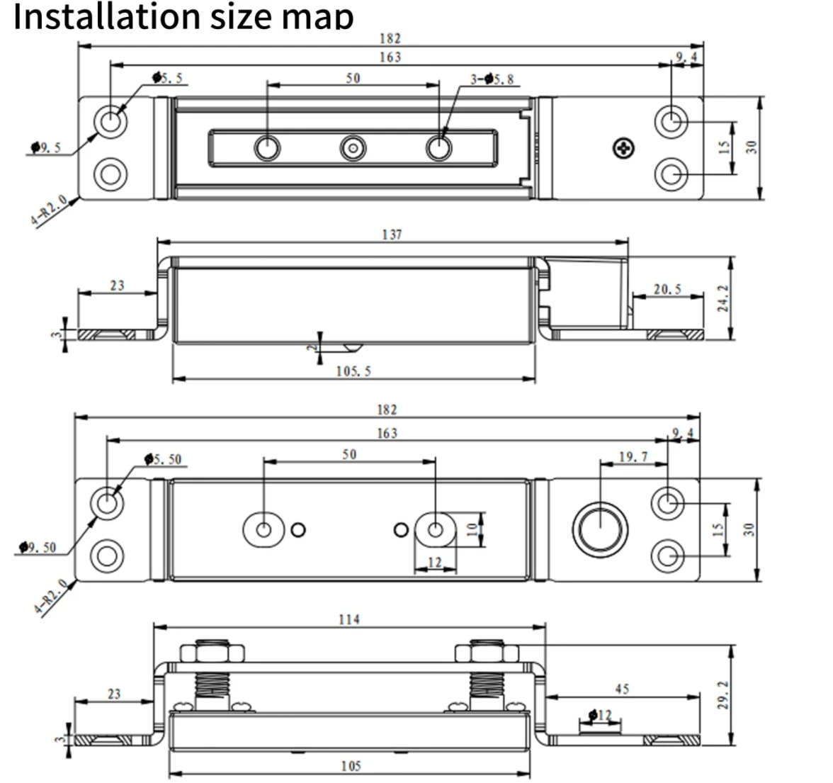 Electronic Shear Lock Access Control Electromagnetic Locking System Door Window Primarily In High-Security Holding Force 1300KG